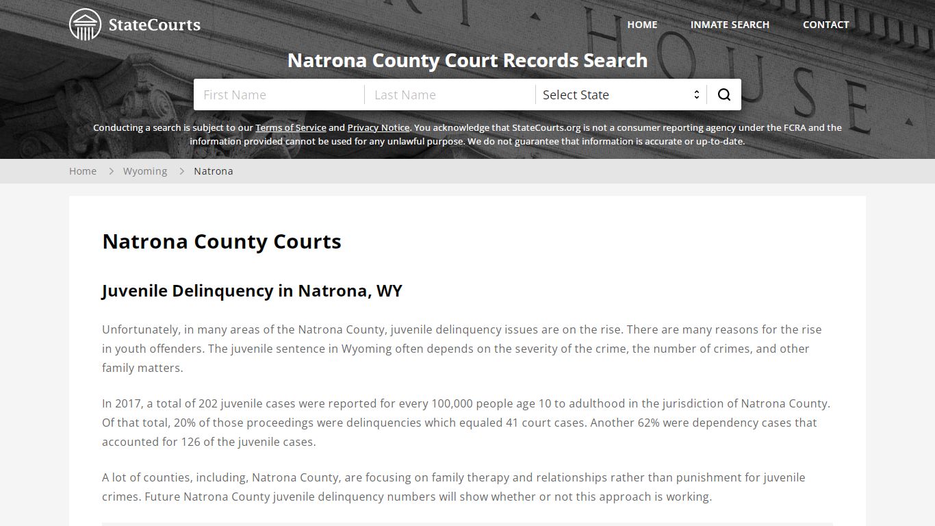 Natrona County, WY Courts - Records & Cases - StateCourts